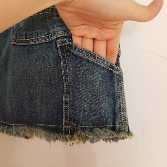 Polo Ralph Lauren Denim Distress Button Fly Skirt - Picture 5 of 10
